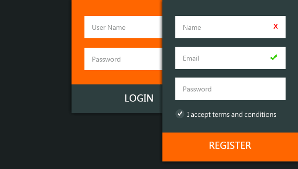 Login and Register Form Design