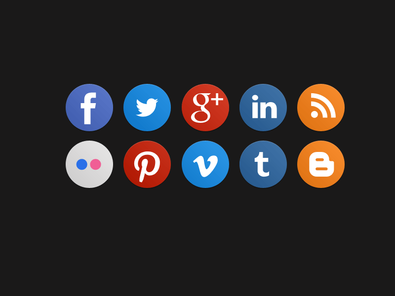 Social Media Icons - Rounded