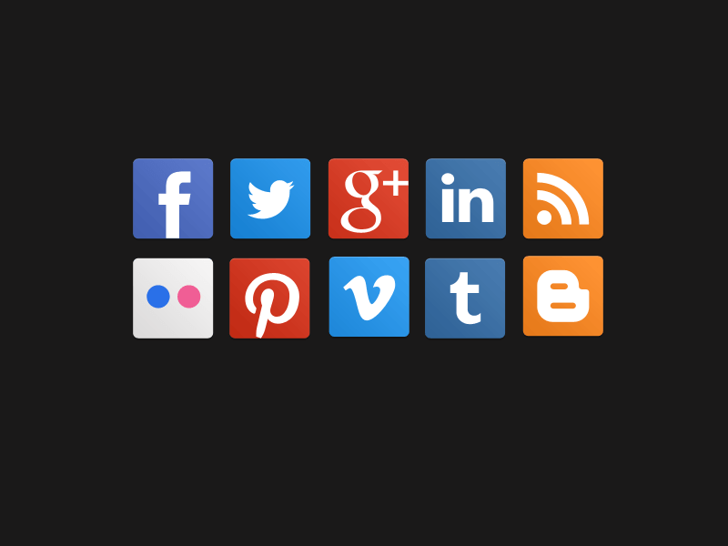 Social Media Icons - Square