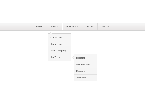 Vertical Light Menu Design